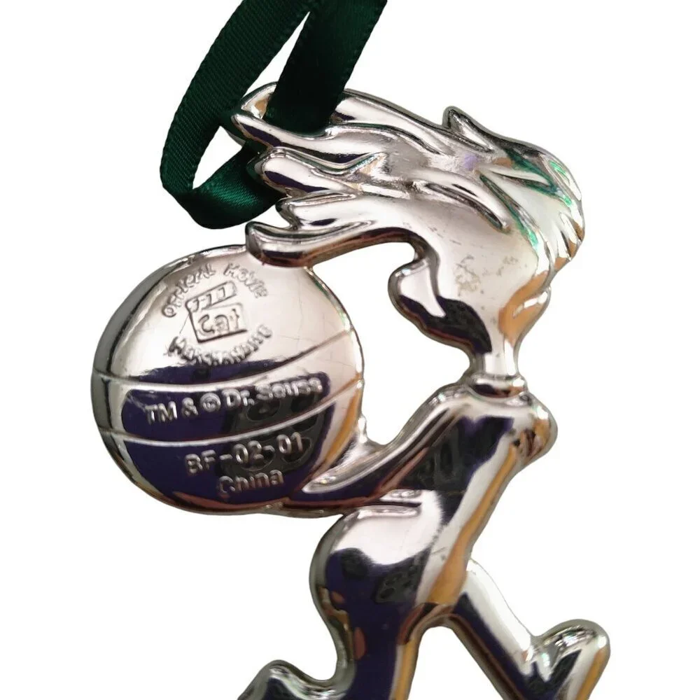 Dr. Seuss Thing One Christmas Ornament Silver Colored Cat In The Hat CB2